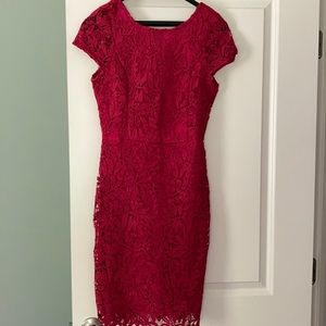 Lace, short sleeve midi dress